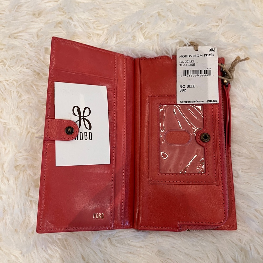 NWT Hobo Tea Rose Leather Wallet